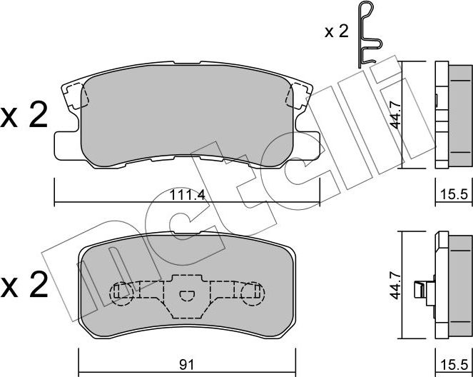 Тормозные колодки Metelli. Артикул 22-0400-0