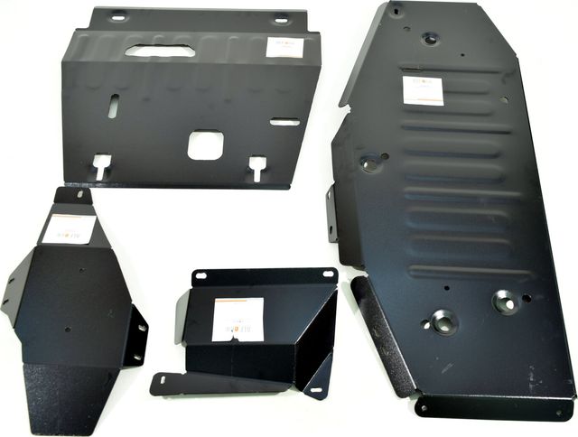 Защита Alfeco для картера, КПП, топлвиного бака и редуктора (4 части) Geely Atlas Pro 2021-2026. Артикул ALF.08.20