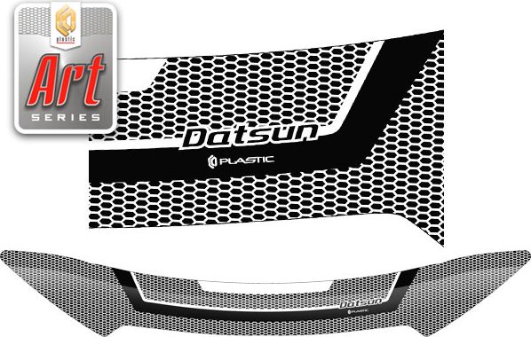 Дефлектор СА Пластик для капота (Серия Art графит) Datsun on-DO  2014-2020. Артикул 2010011610615