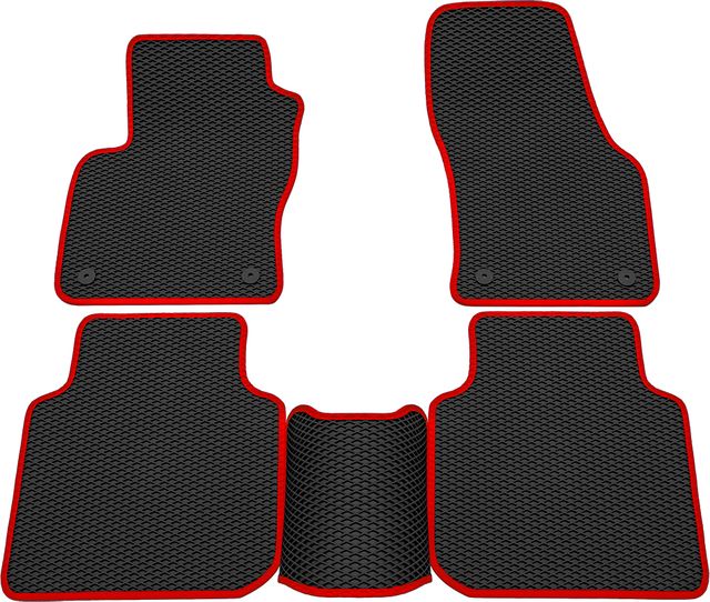 Коврики Rezkon EVA для салона Skoda Kodiaq 2017-2026 Красный кант. Артикул 9030030104