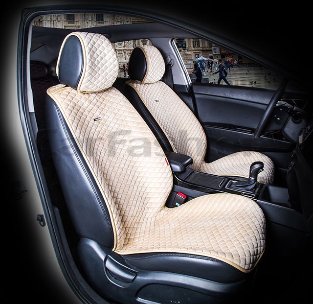 Накидки универсальные CarFashion City на передние сидения авто, цвет Бежевый/Бежевый. Артикул 21450