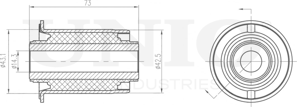 Сайлентблок рычага подвески (Unio). Артикул RMP-20616