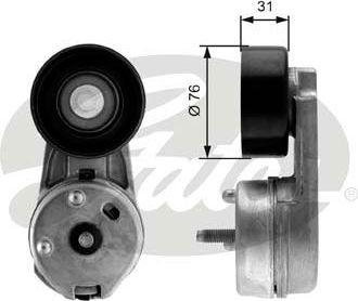 Натяжной ролик (натяжитель) приводного клинового зубчатого ремня Gates DriveAlign®. Артикул T38279