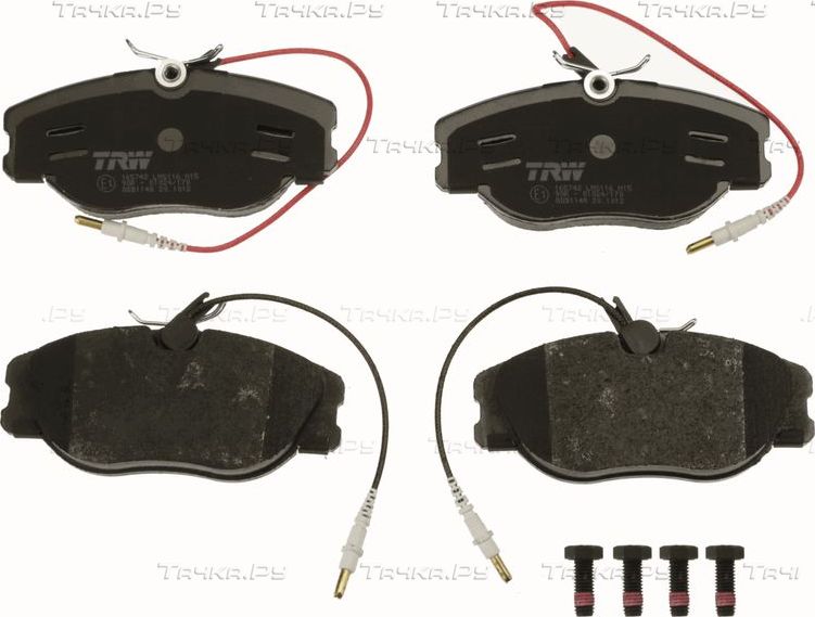 Тормозные колодки TRW COTEC передние для Citroen Evasion 1994-2002. Артикул GDB1148