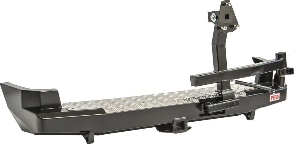 Бампер силовой РИФ задний с квадратом под фаркоп и калиткой для Chevrolet Niva 2002-2026. Артикул RIFCHN-20120