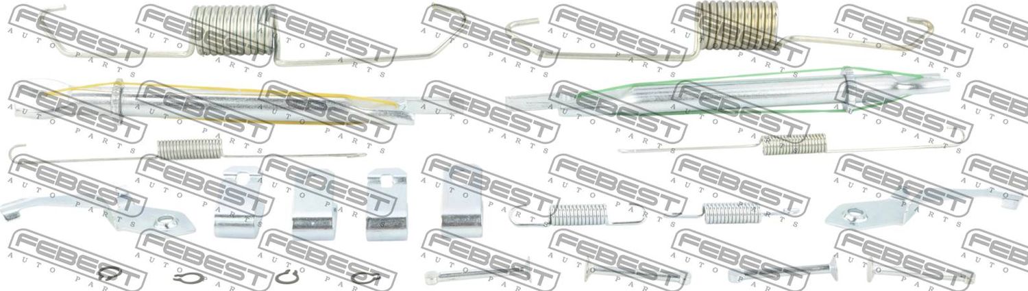 Монтажный комплект барабанных колодок Febest. Артикул 0404-KB4-KIT