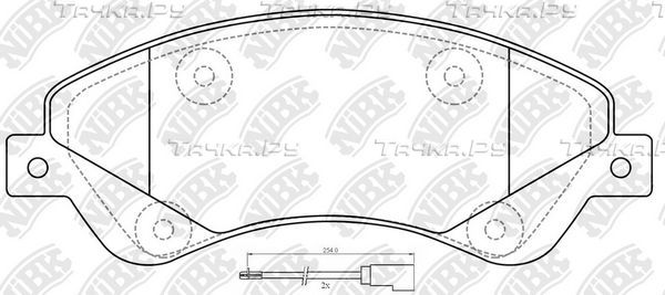 Тормозные колодки NiBK передние для Ford Transit VII 2006-2014. Артикул PN0505W