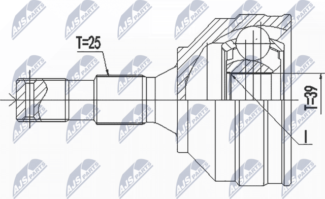 Шрус внутренний (граната) NTY передний для Peugeot Partner II 2008-2018. Артикул NPZ-PE-029