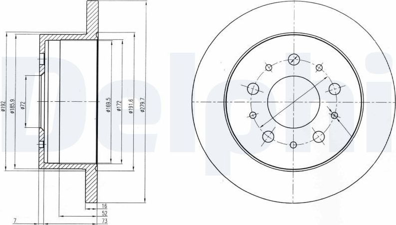 Тормозной диск Delphi. Артикул BG4061