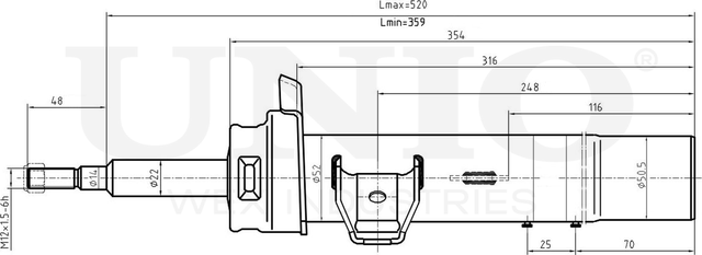 Амортизатор подвески (Unio). Артикул SAB-10101