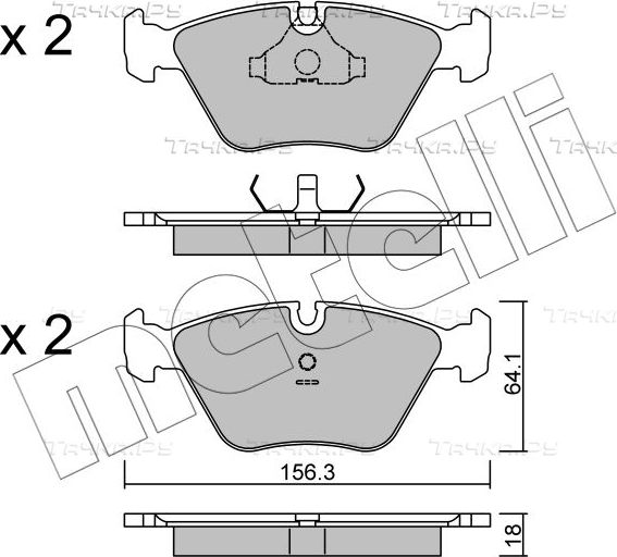Тормозные колодки Metelli передние для Audi 100 III (C3) 1986-1990. Артикул 22-0122-2