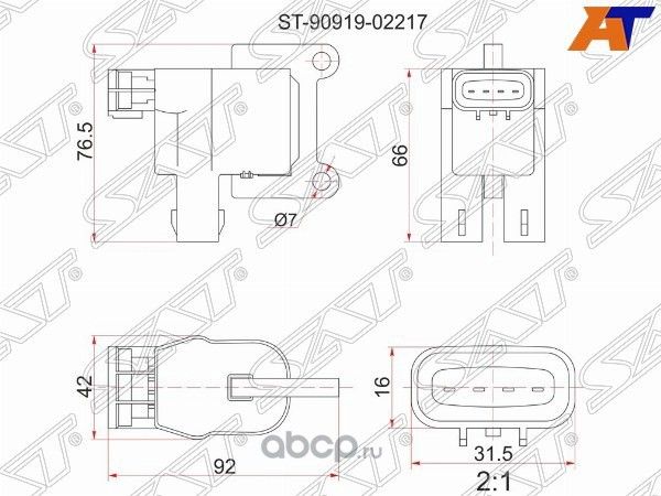 Катушка зажигания TOYOTA 3S5S-FE 1 96- ST19S (SAT). Артикул ST9091902217