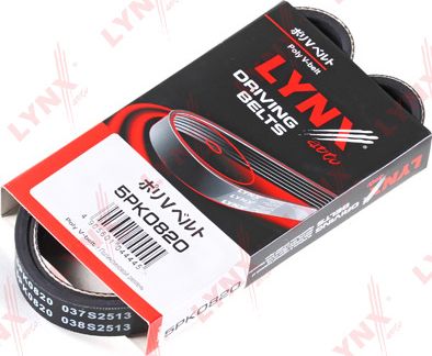 Приводной ремень поликлиновой LYNXauto для Mazda RX-8 I 2003-2012. Артикул 5PK0820