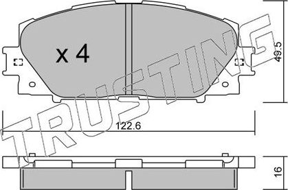 Тормозные колодки Trusting передние для Lexus CT I 2011-2018. Артикул 761.1