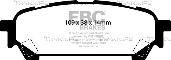 Тормозные колодки EBC Brakes задние для Subaru Impreza II 2000-2009. Артикул DP21687