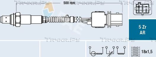 Лямбда-зонд (кислородный датчик) FAE для Subaru Legacy III 1998-2003. Артикул 75018