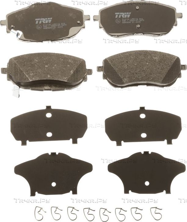 Тормозные колодки TRW COTEC передние для Toyota Corolla E170, E180 2013-2019. Артикул GDB3598