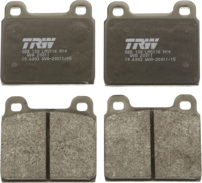 Тормозные колодки TRW COTEC. Артикул GDB100