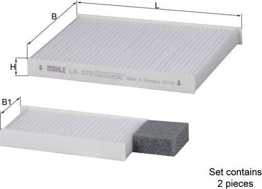 Салонный фильтр Mahle-Knecht. Артикул LA 570/S