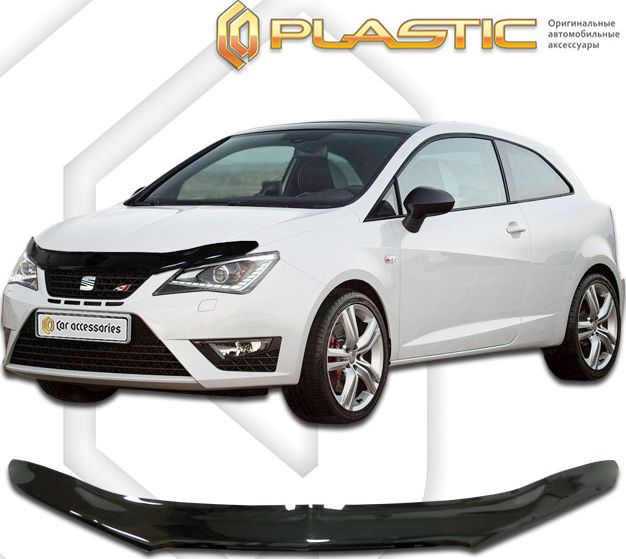Дефлектор СА Пластик для капота (Classic черный) Seat Ibiza 2012-2026. Артикул 2010010109301