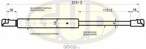 Амортизатор (упор) капота G.U.D. для BMW 5 V (E60/E61) 2001-2010. Артикул GGS010123