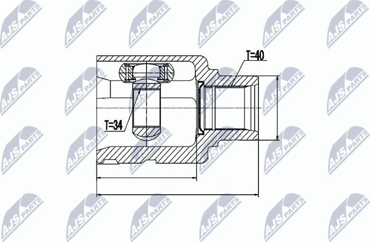 Шрус внутренний (граната) NTY. Артикул NPW-VW-027