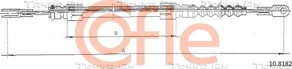 Трос ручника (тросик ручного тормоза) Cofle задний правый для Volvo S90 I 1997-1998. Артикул 92.10.8182