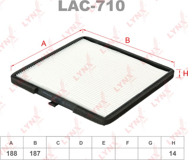 Салонный фильтр LYNXauto. Артикул LAC-710