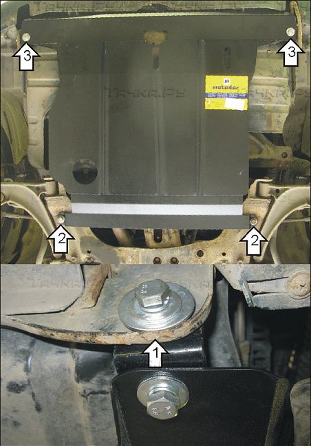 Защита Мотодор для картера, КПП Suzuki Baleno 1998-2002. Артикул 02401