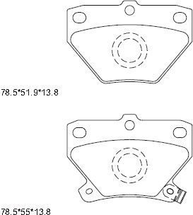 Тормозные колодки Asimco задние для Toyota Echo 1999-2005. Артикул KD2720
