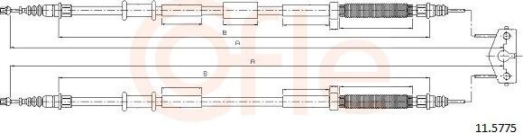 Трос ручника (тросик ручного тормоза) Cofle. Артикул 11.5775