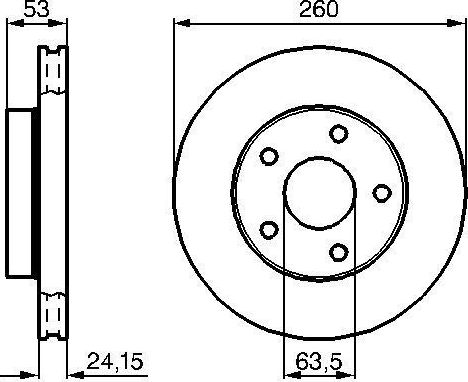 Тормозной диск Bosch передний для Ford Scorpio I 1985-1994. Артикул 0 986 478 195