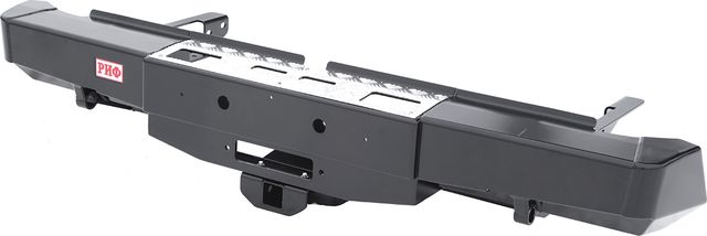 Бампер силовой РИФ задний с площадкой под лебёдку и квадратом под фаркоп для Toyota Hilux VIII 2015-2026. Артикул RIFREV-20130