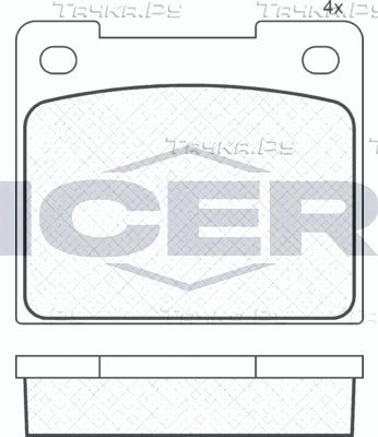 Тормозные колодки Icer передние для Ford Escort I 1968-1976. Артикул 180033