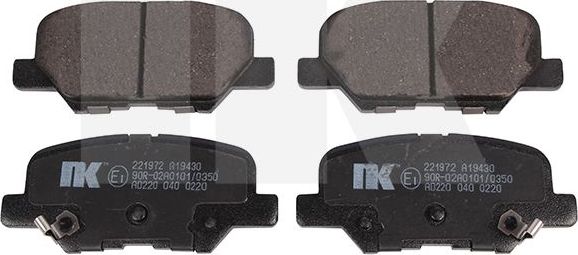 Тормозные колодки NK. Артикул 221972