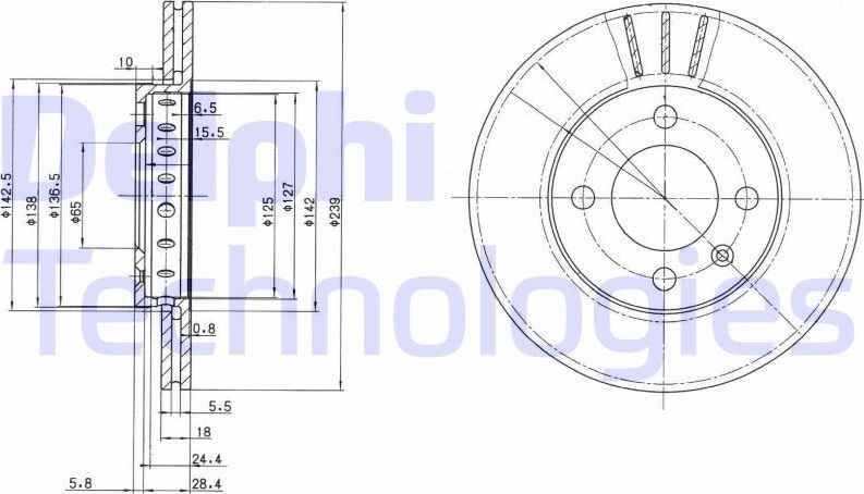 Тормозной диск Delphi. Артикул BG2982