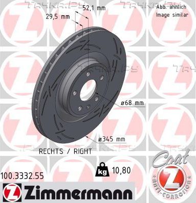 Тормозной диск Zimmermann Black Z. Артикул 100.3332.55