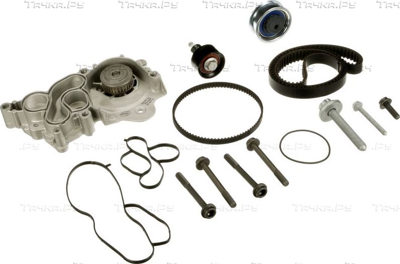 Помпа (водяной насос) с комплектом ремня ГРМ Gates PowerGrip™ для Volkswagen Golf VII 2012-2013. Артикул KP75680XS-1