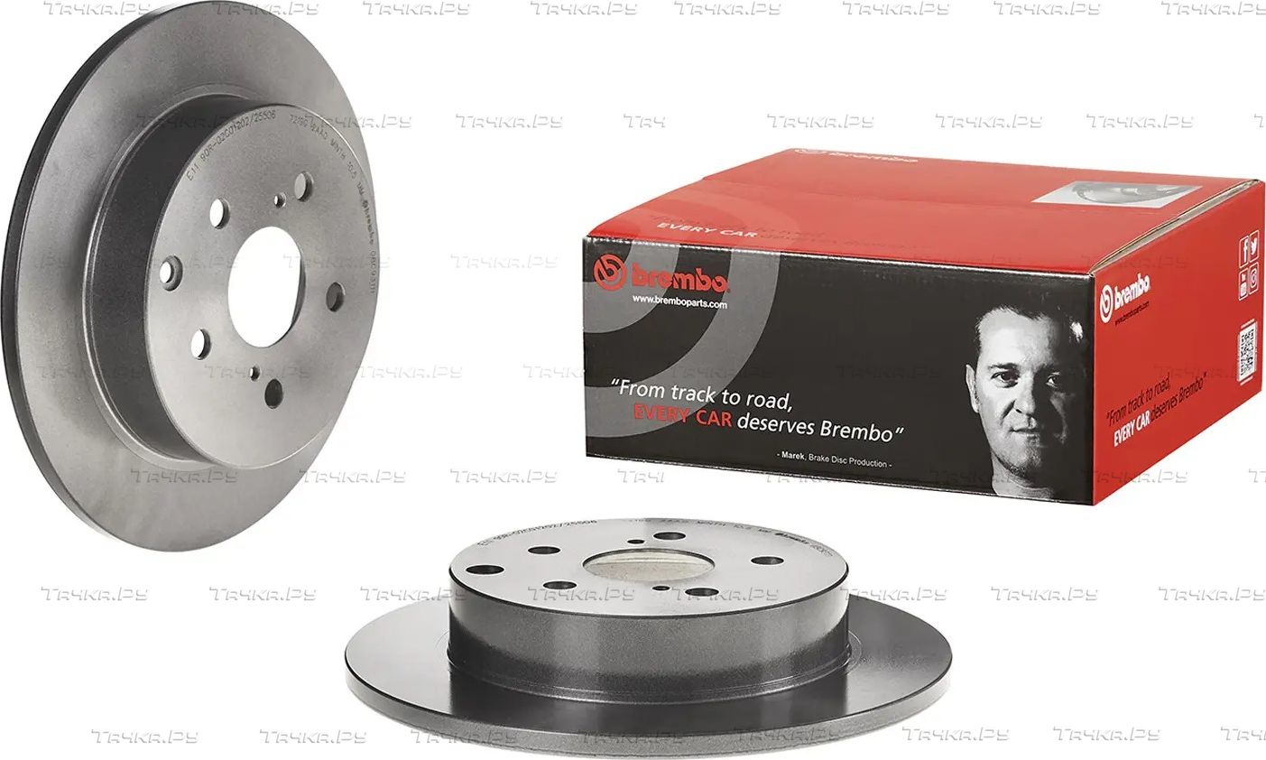 Тормозной диск Brembo PRIME LINE - UV Coated задний для Toyota Prius III 2011-2015. Артикул 08.C931.11