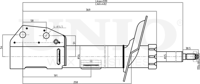 Амортизатор подвески (Unio). Артикул SAB-10219