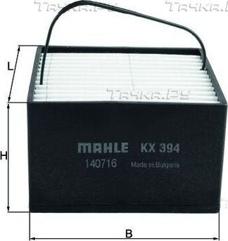 Топливный фильтр Mahle-Knecht. Артикул KX 394