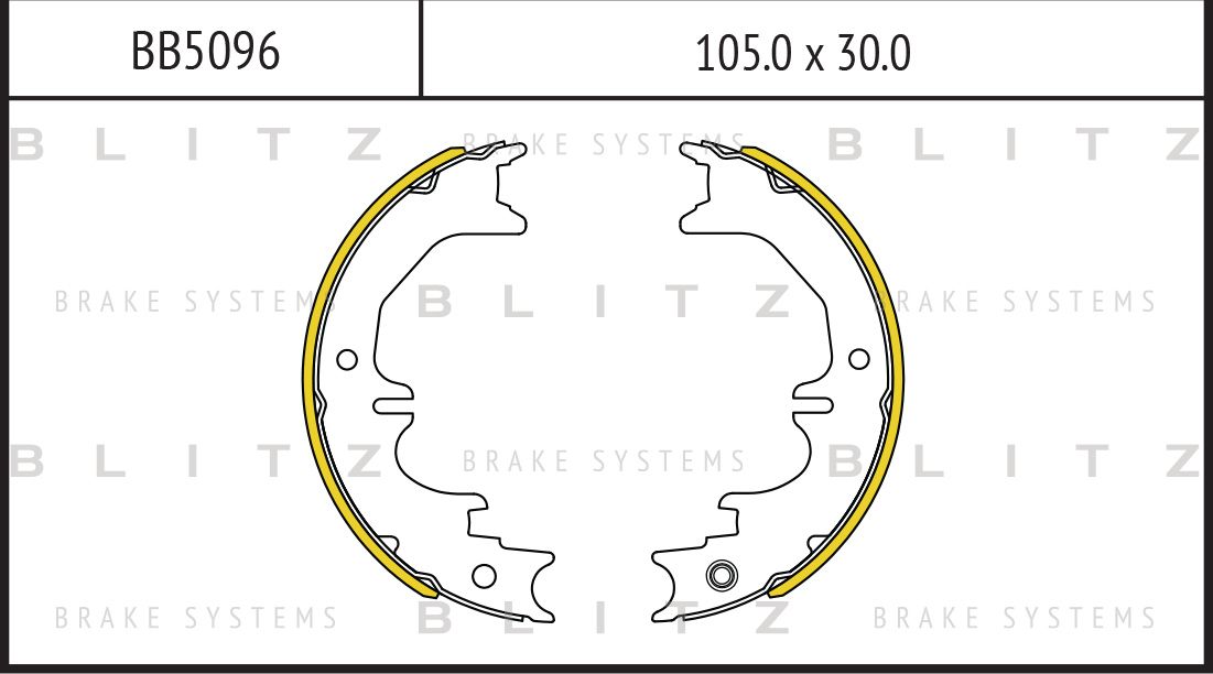 Колодки тормозные барабанные (Blitz). Артикул BB5096