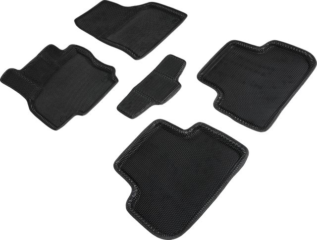 Коврики Seintex 3D EVA Соты для салона Volkswagen Tiguan II 2016-2026 ЧЕРНЫЕ. Артикул 95178