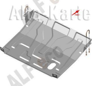 Защита алюминиевая Alfeco для картера и КПП ВАЗ 2112 1998-2009. Артикул ALF.28.065 AL4