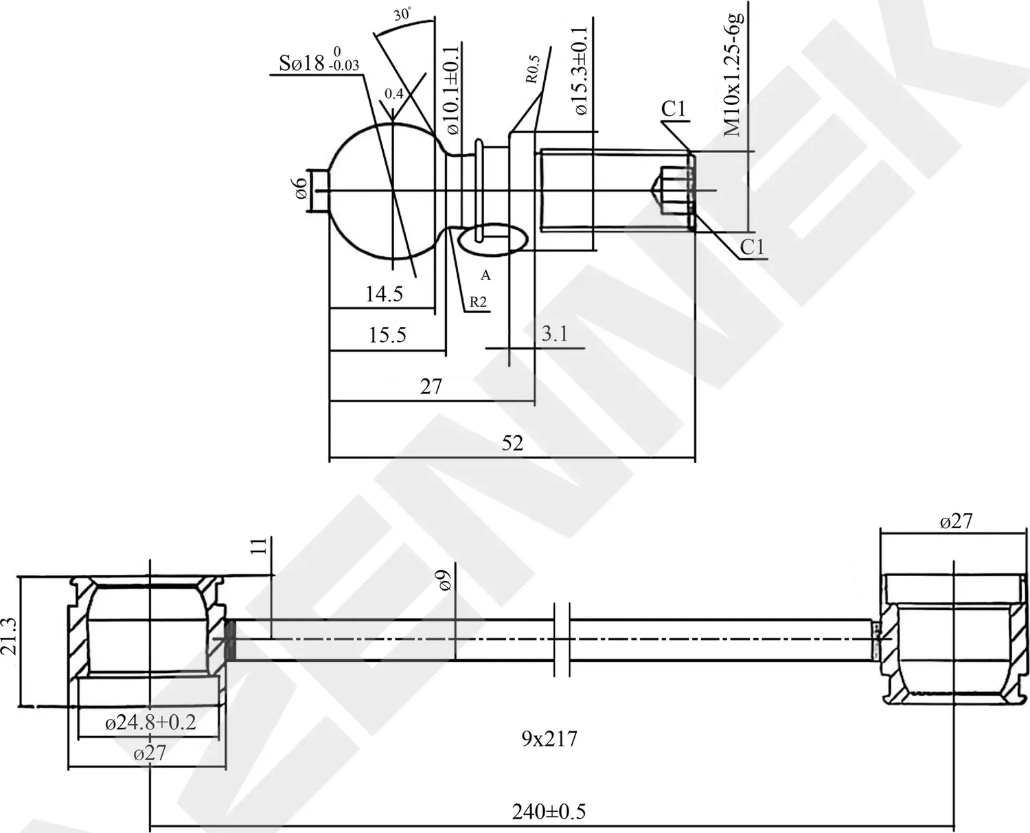 Тяга стабилизатора передняя FORD FOCUS 00-09 (Zennek). Артикул DST0007