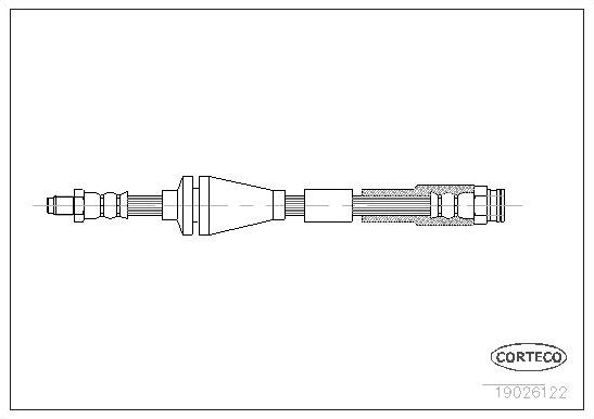 Тормозной шланг Corteco передний для Fiat Punto II 1999-2012. Артикул 19026122