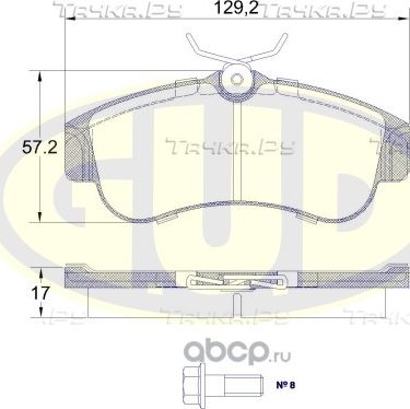 Тормозные колодки G.U.D.. Артикул GBP032000