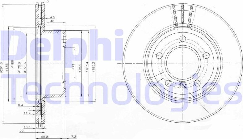 Тормозной диск Delphi. Артикул BG3900