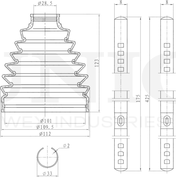 Пыльник ШРУС, комплект (Unio). Артикул DUC-30117K