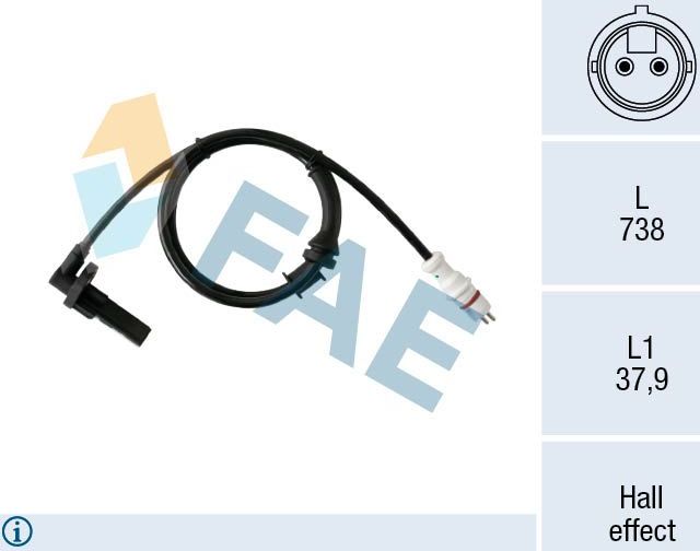 Датчик ABS FAE. Артикул 78549